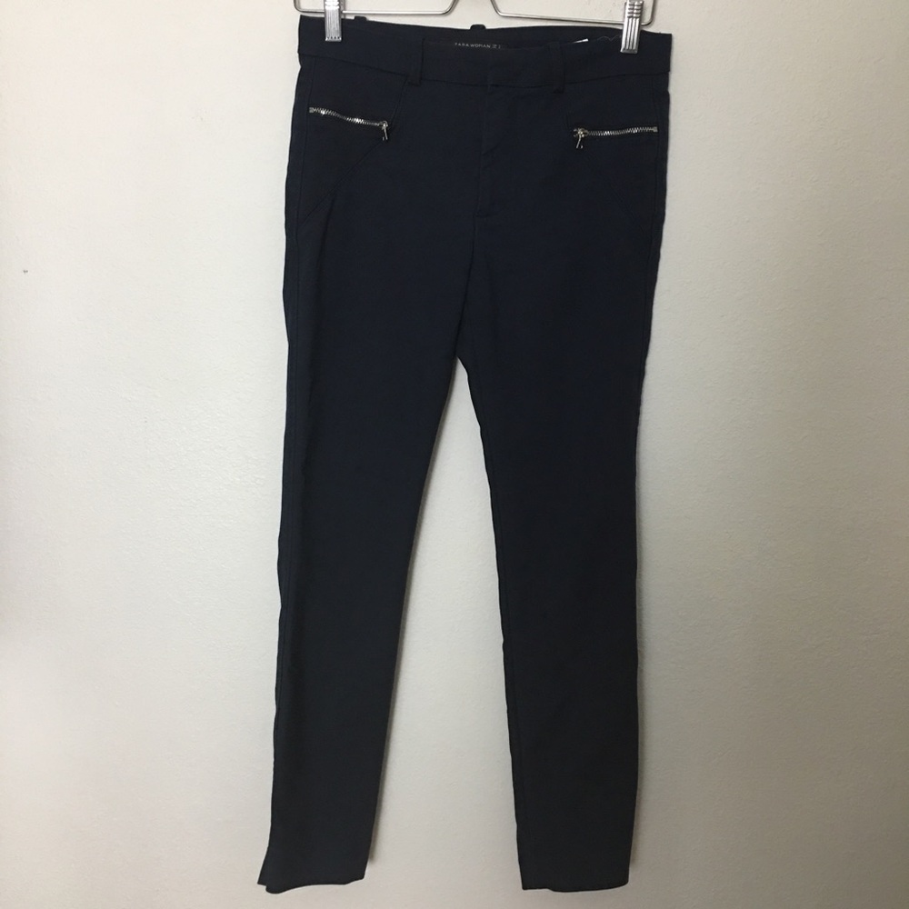 Zara Woman Skinny Pants Zipper Details Size Small